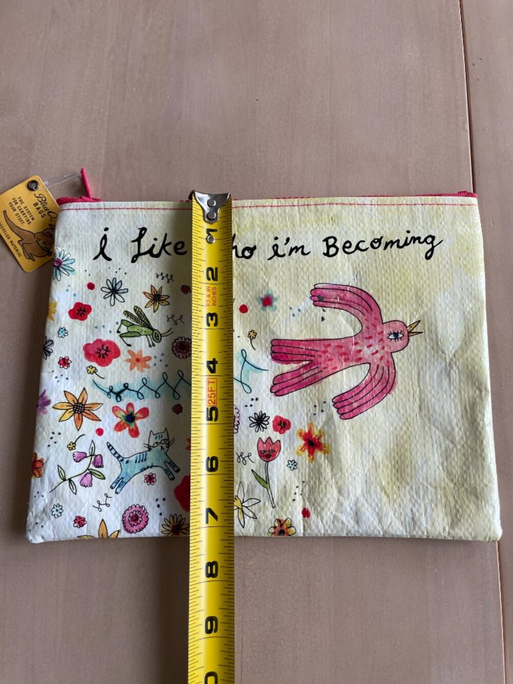 Entire Closet $5! NWT 9"x7" Blue Q Bags I Like Who I'm Becoming Zipper Pouch - Picture 13 of 14